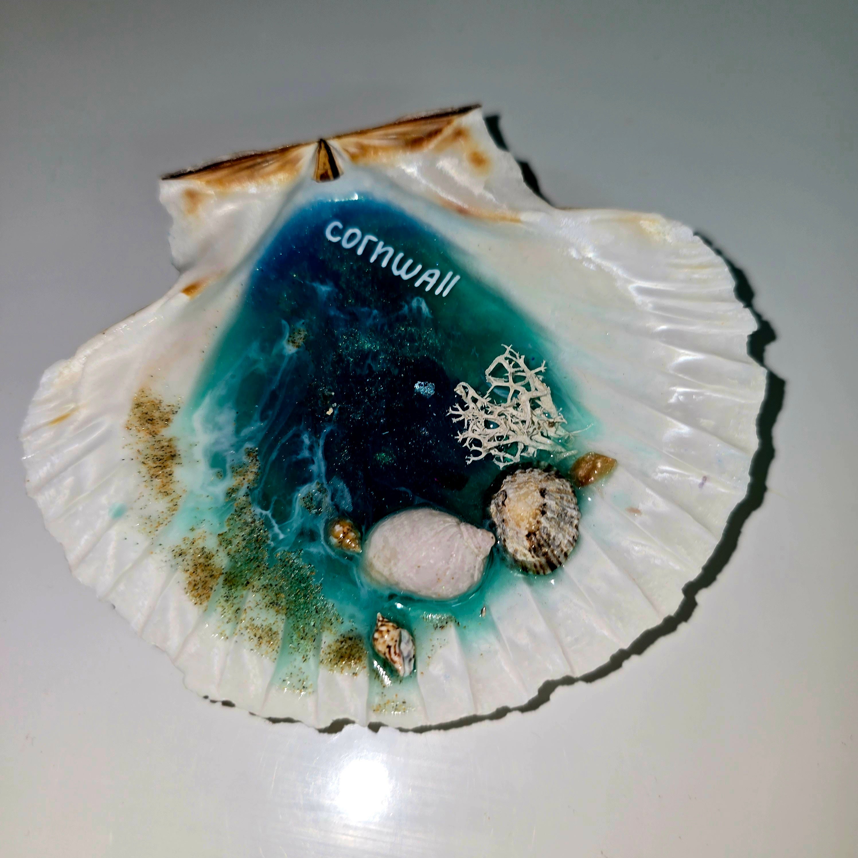 Handmade Resin Seashell Decor – Coastal Theme (8–10 cm)