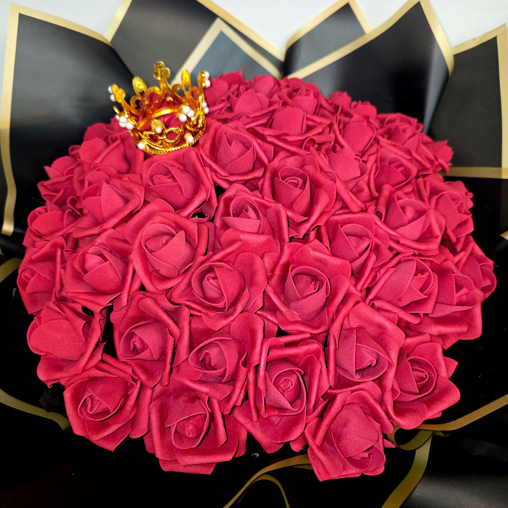 Luxury Eternal Roses Bouquet – 51 Forever Roses with Crown | Handcrafted Gift