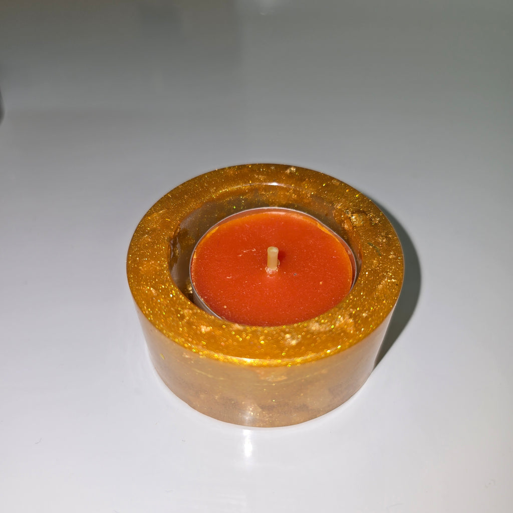 Handmade Resin Tealight Holder – Small Decorative Candle Base (6 cm)