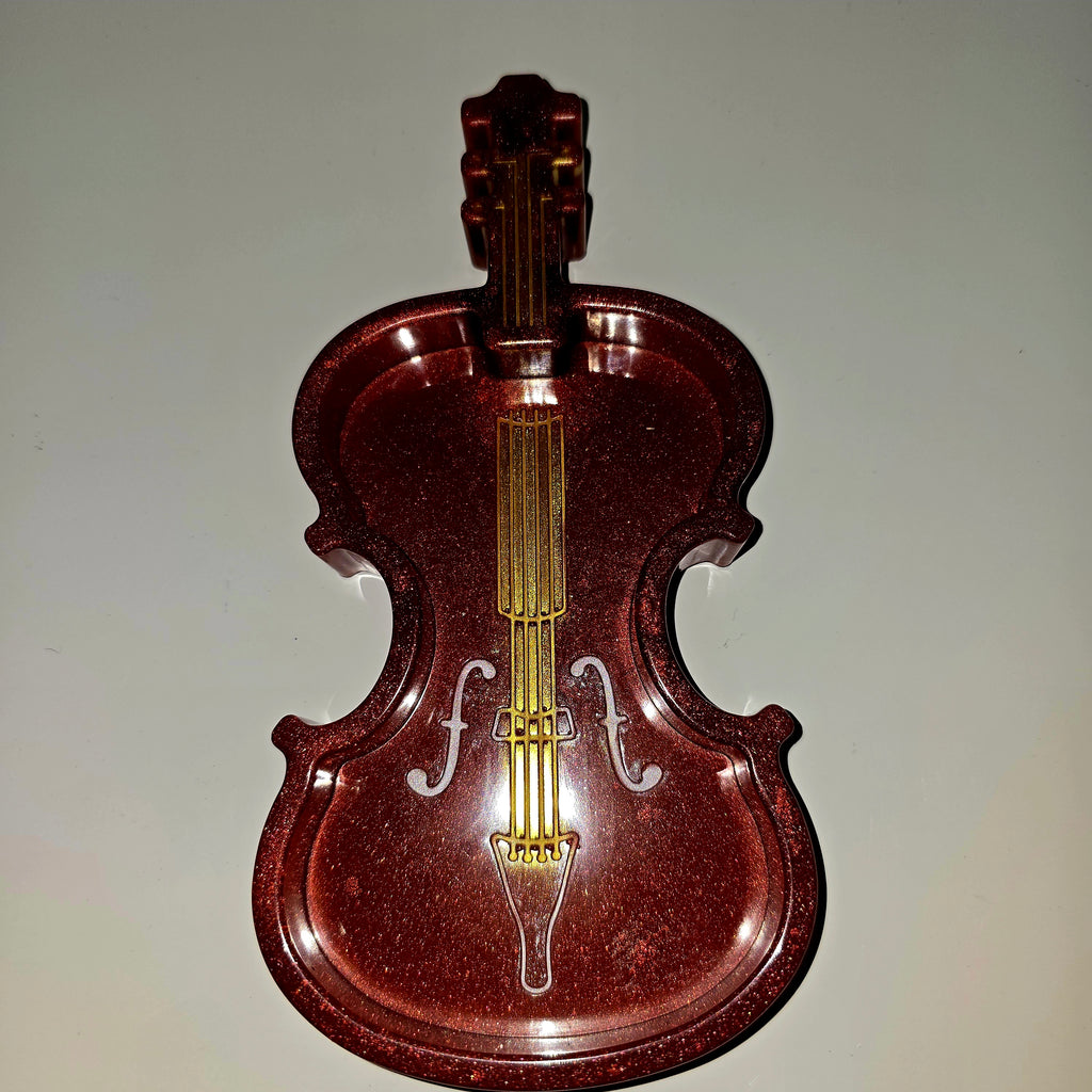 Handmade Resin Jewellery Tray – Violin Shape | Music Lover Gift