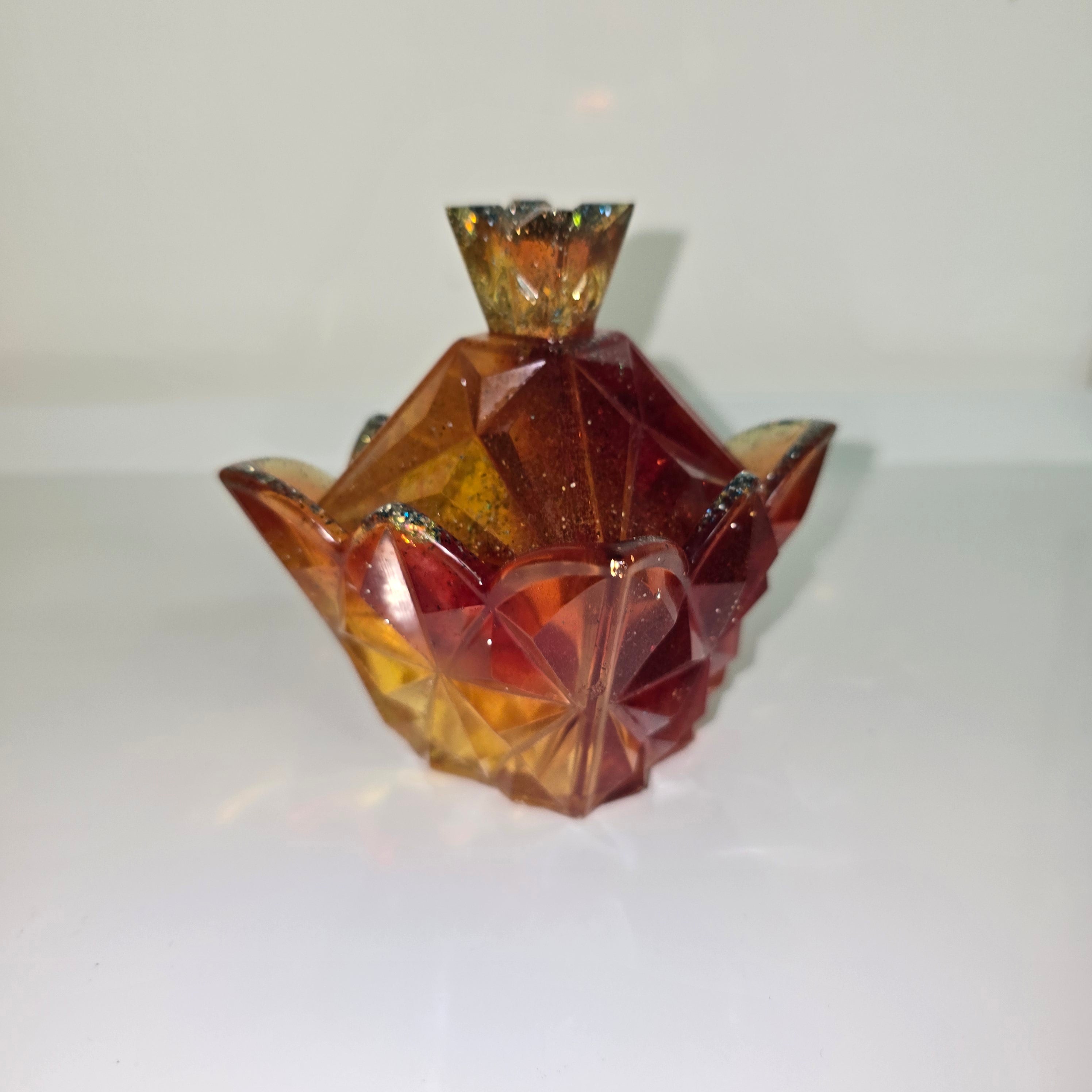 Handmade Resin Jewellery Box – Geometric Trinket Box (Colour Variation)