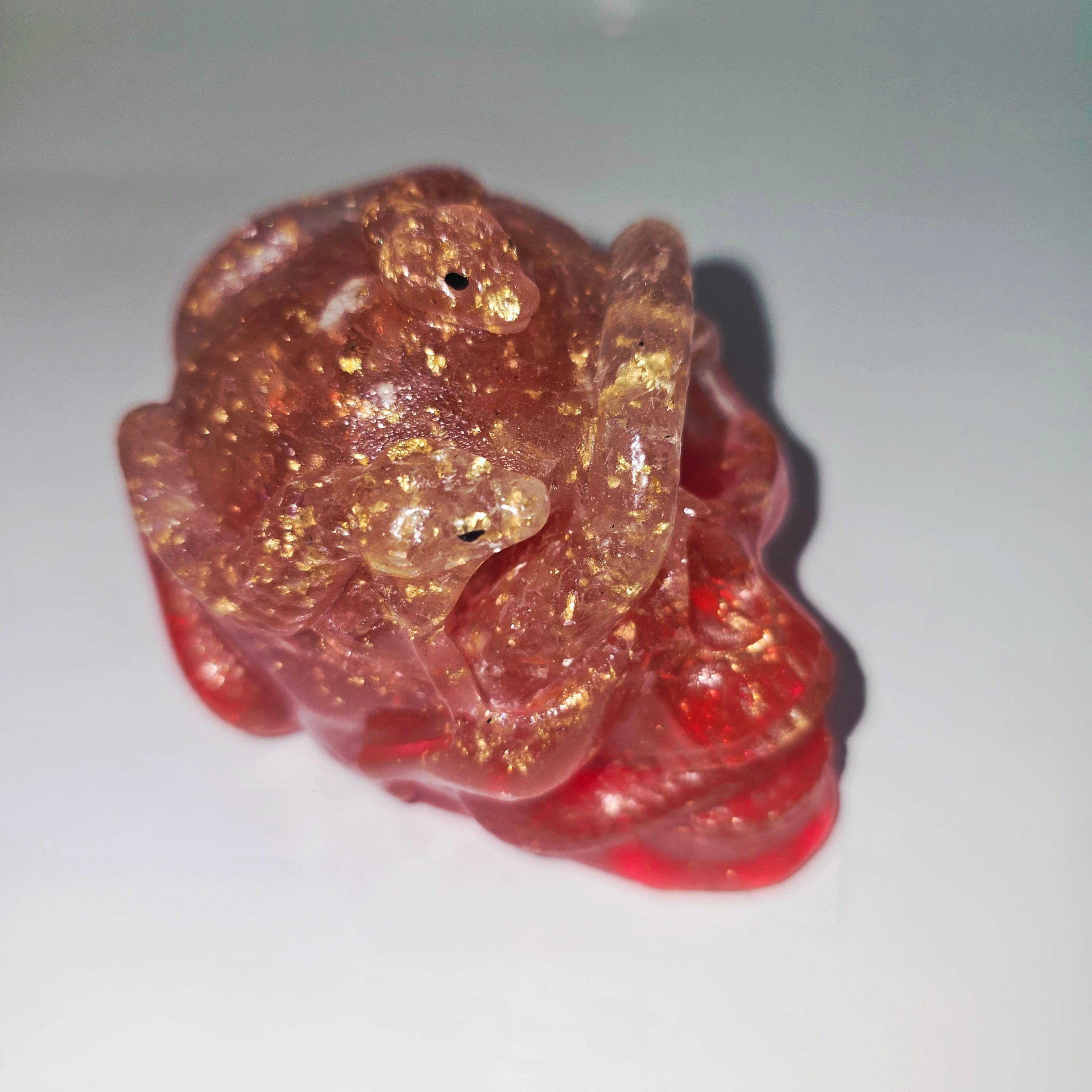 Handmade Resin Skull with Snake – Unique Gothic Home Decor