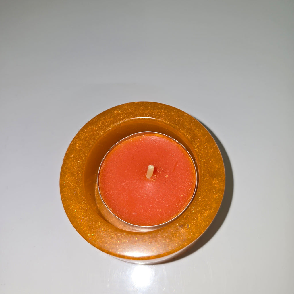 Handmade Resin Tealight Holder – Small Decorative Candle Base (6 cm)