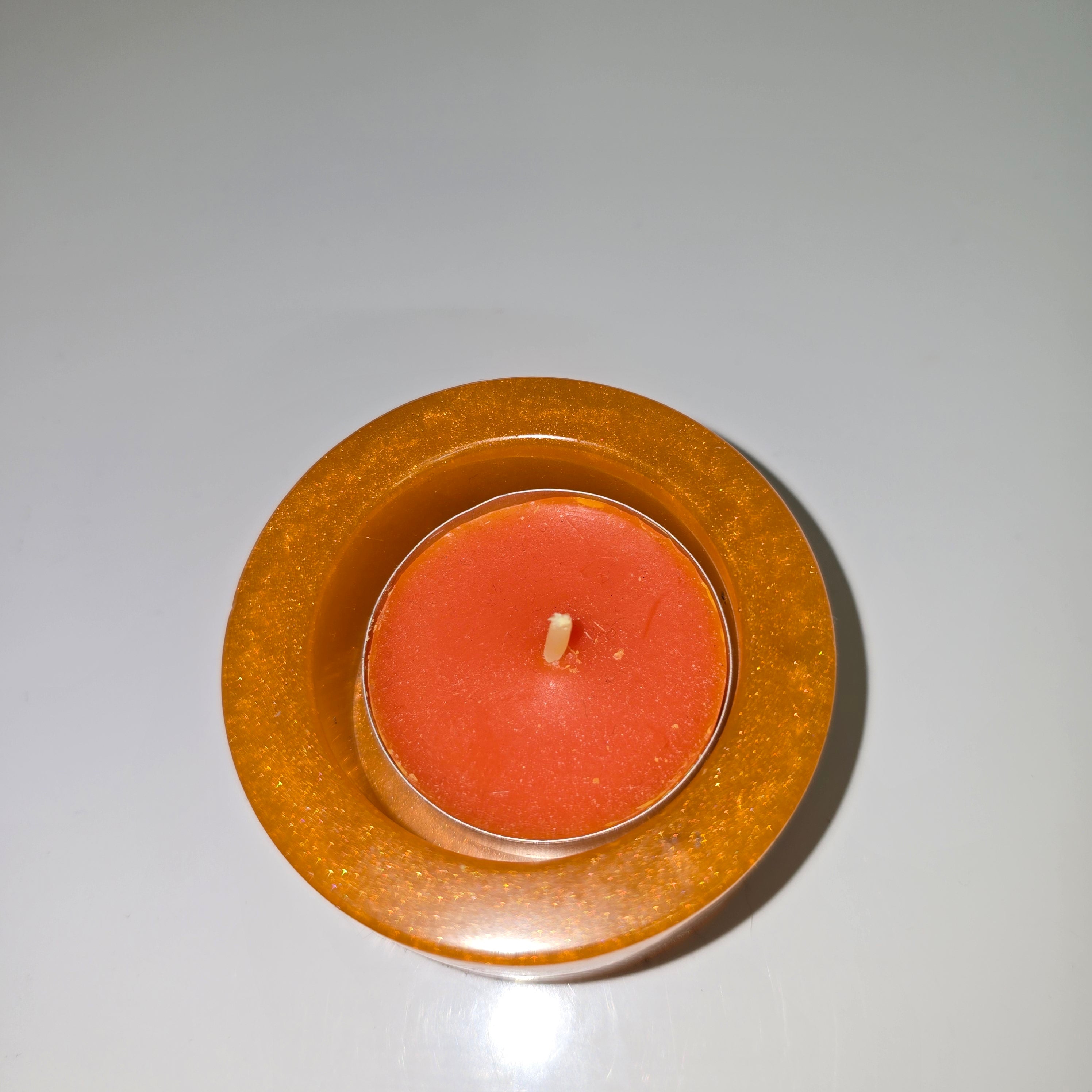 Handmade Resin Tealight Holder – Small Decorative Candle Base (6 cm)