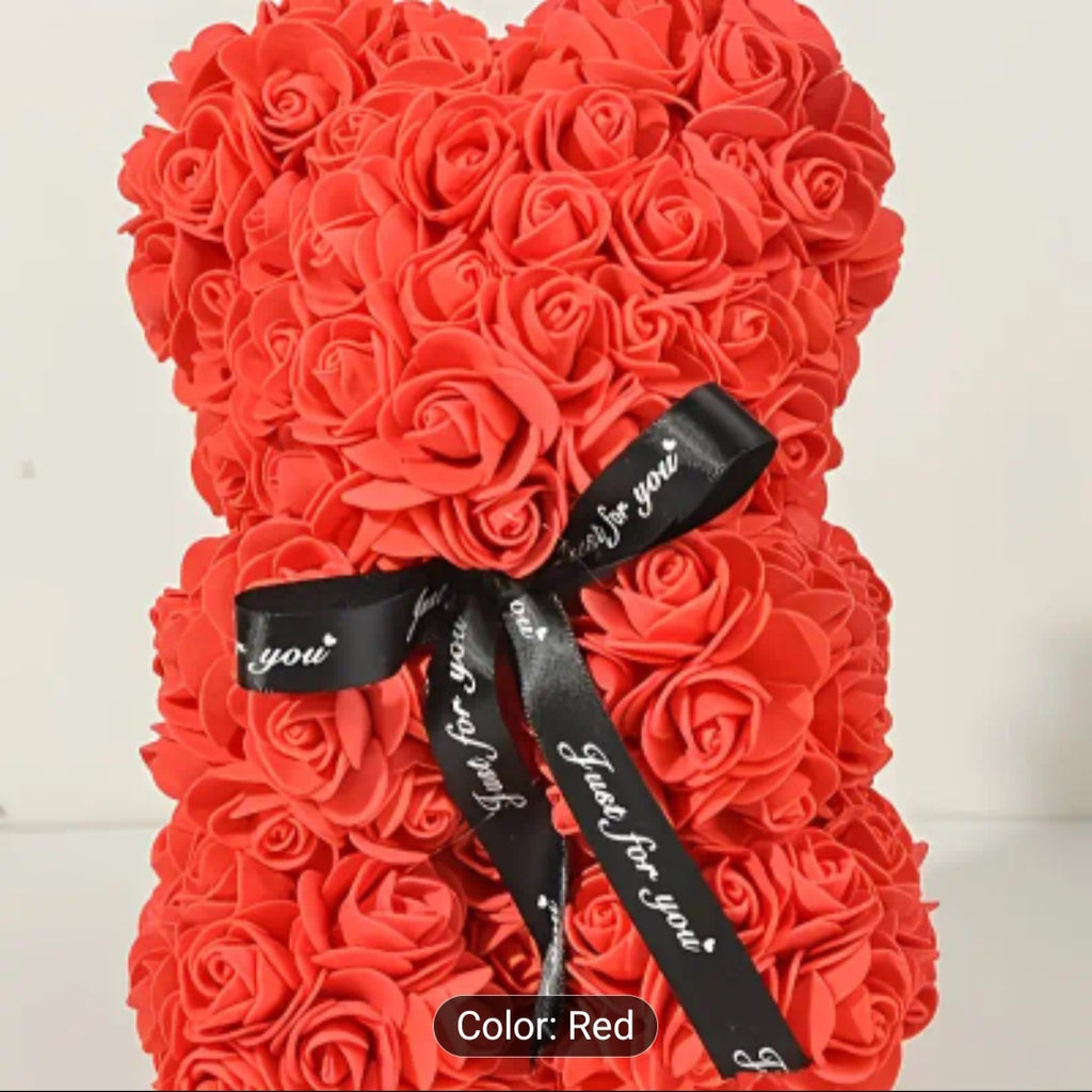 Artificial Rose Bear – Romantic Gift Teddy (23 cm)