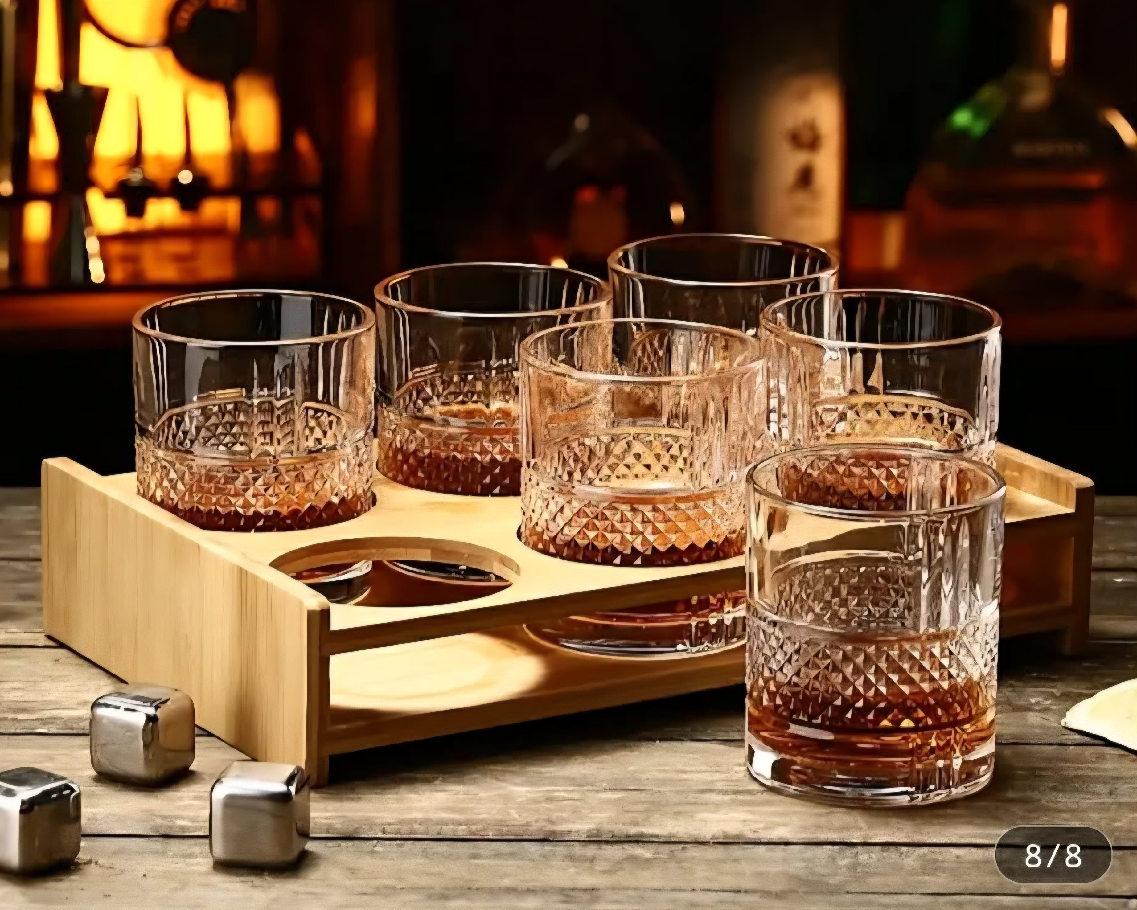 Embossed Crystal Whiskey Glasses – Set of 6 (Clear)