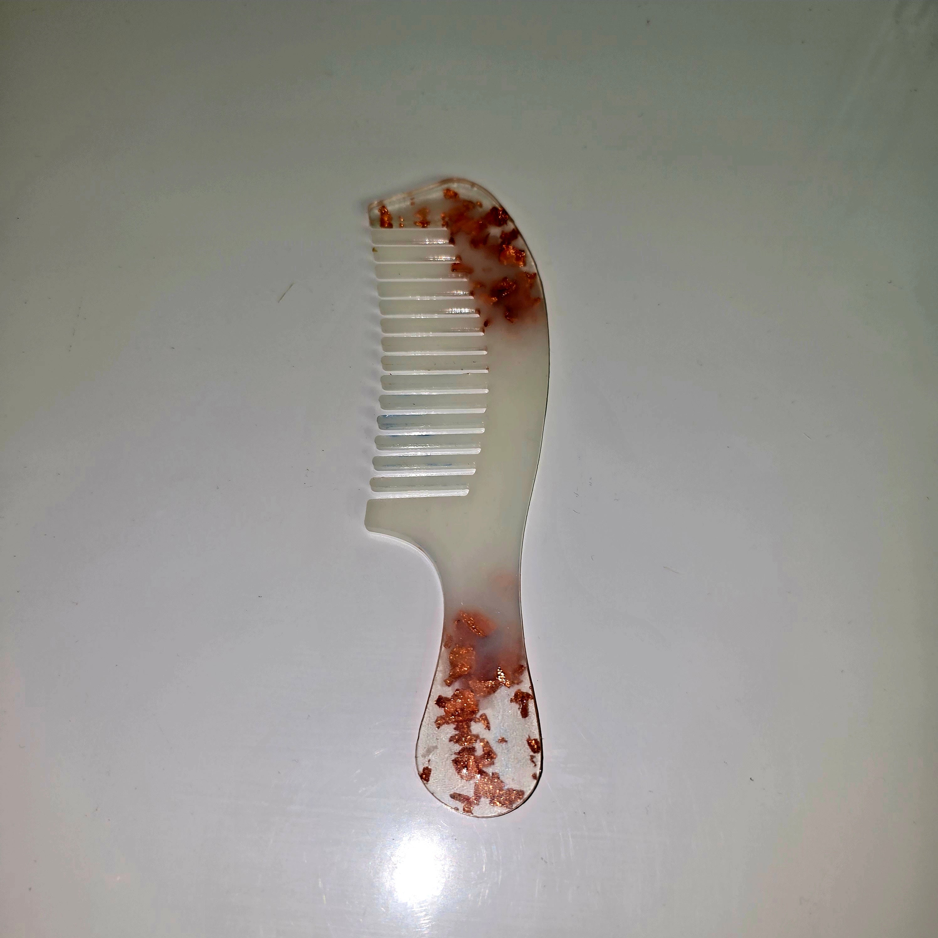 Handmade Epoxy Resin Hair Comb – Unique Floral & Color Designs