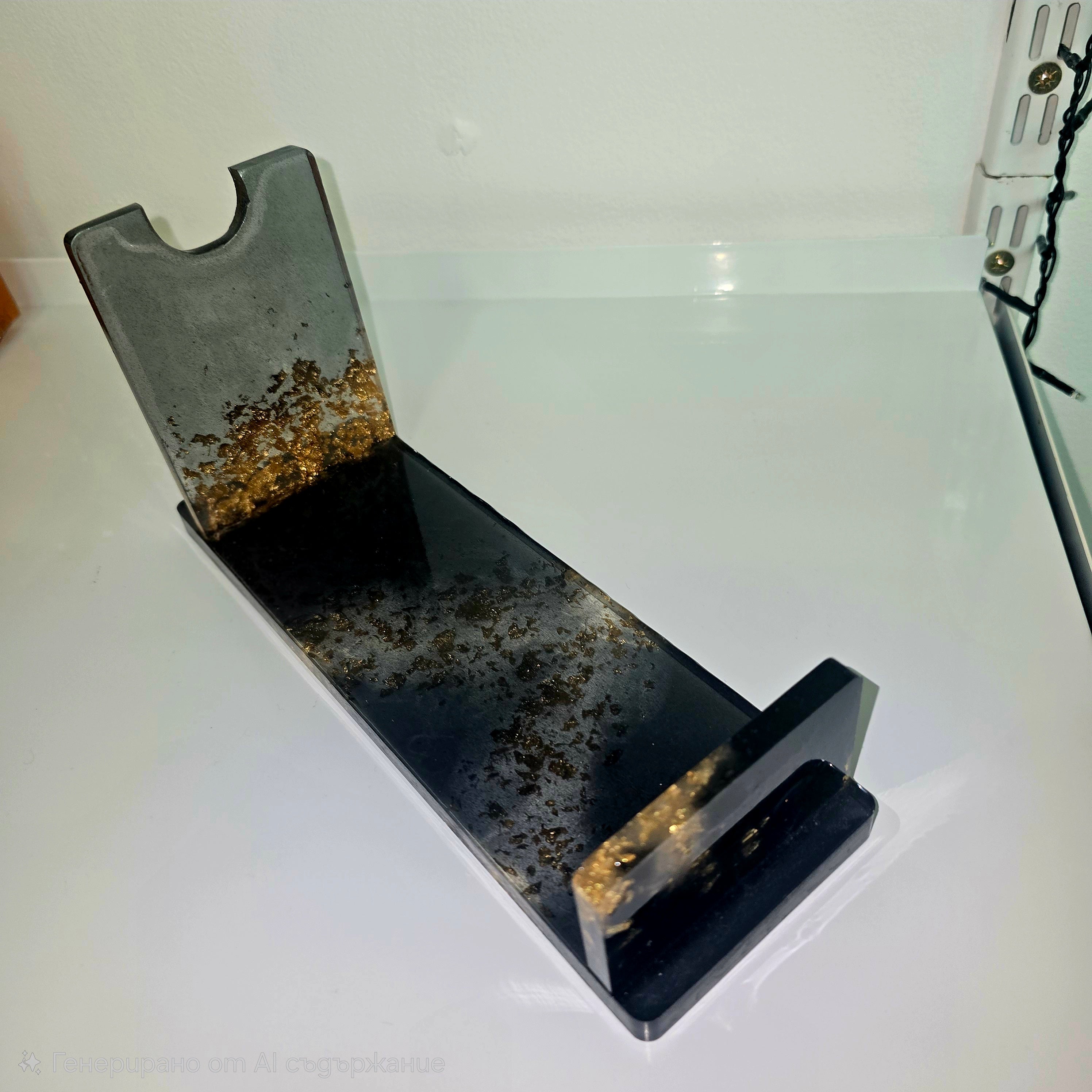 Handmade Epoxy Resin Wine Bottle Holder – Unique Modern Resin Art Stand (25 cm)